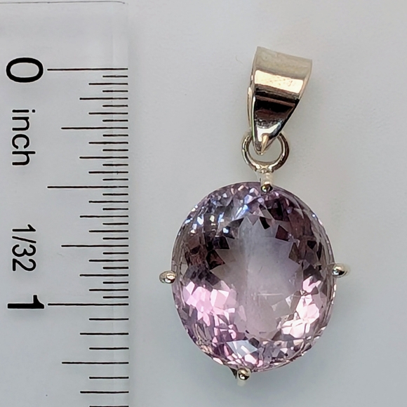 Natural Pink Amethyst Pendant S925 Sterling Silver Pendant - Picture 10 of 11